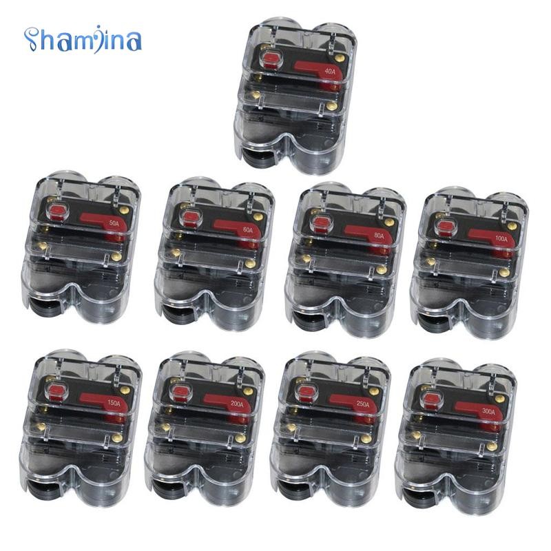 [Shamjina] ฟิวส์เซอร์กิตเบรกเกอร์อินไลน์สเตอริโอรถยนต์ 40AMP 40A DC12V เสียงพร้อมฝาครอบกันน้ํา