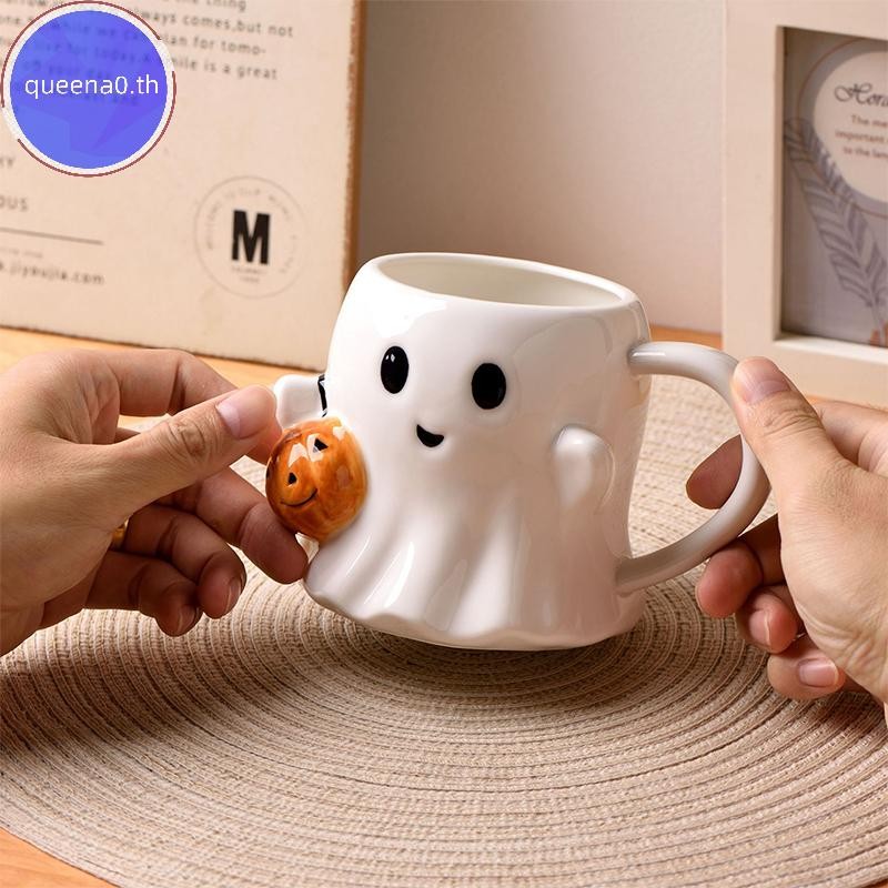Queena0 Halloween Wizard Magic Jar แก้วเซรามิคเครื่องประดับตกแต่งฟักทอง Ghost ชายามบ่ายอาหารเช้าถ้วยนมของขวัญฮาโลวีน th