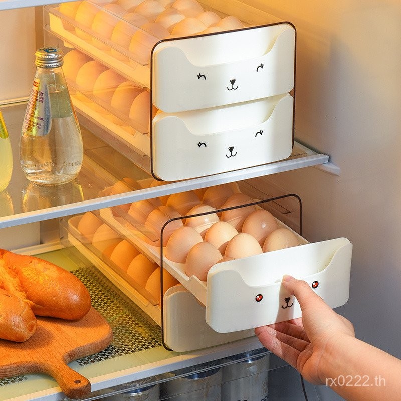 Hot Sale#New Egg Storage Box Drawer Type Household Refrigerator Egg Rack Kitchen Egg Holder Food Gra