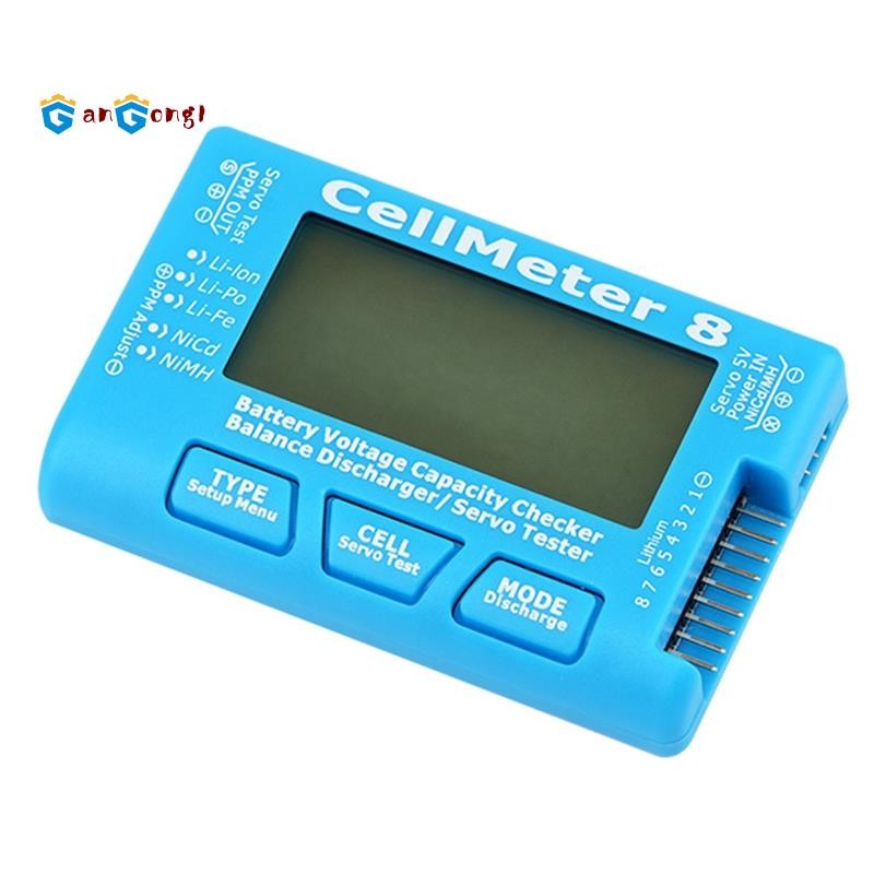 [gangong1]RC CellMeter-8 2-8S แบตเตอรี่ความจุเครื่องทดสอบแรงดันไฟฟ้าสําหรับ LiPo Life Li-Ion NiMH Ni