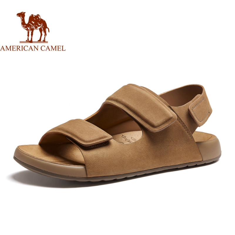 AMERICAN CAMEL รองเท้าชายหาดสําหรับเดินทางสําหรับผู้ชาย รองเท้าแตะ