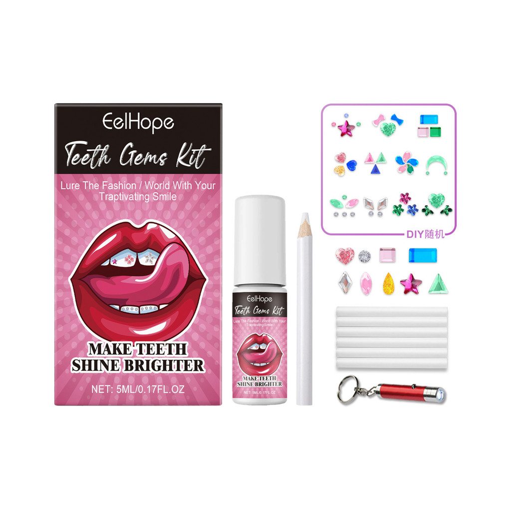 【ของแท้】 Teeth Gems Kit เพชรติดฟันDIY ครบชุด ยอดฮิตจากต่างประเทศ ใช้ง่าย ปลอดภัย วัสดุคุณภาพ ทนทาน