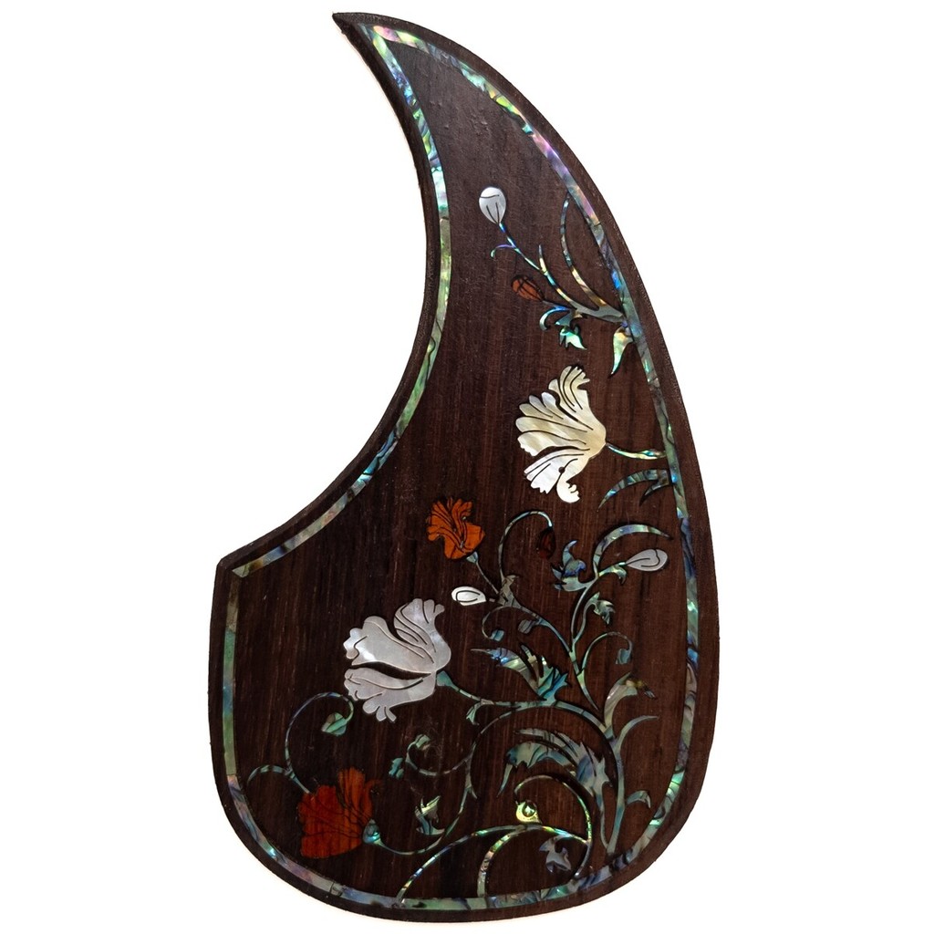 Martin D45 Acoustic Guitar Pickguard ไม้เนื้อแข็งดอกไม้ฝังหอยเป๋าฮื้อ