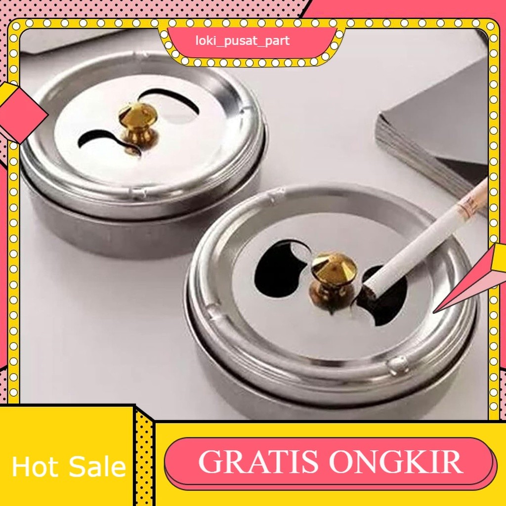 ที่เขี่ยบุหรี่บุหรี่สแตนเลสแบบปิดการหมุนแบบพกพา 1 ชิ้น - PEIXING JL032