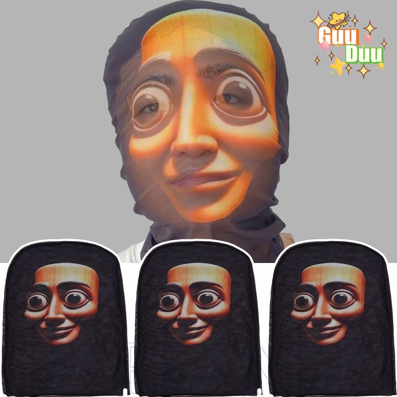 [ GuuDuu ] Tung Tung Sahur Mask - Women Men Cosplay Props - Elastic Mesh Full Face Mask - Balaclava Hat Headgear - Abstract Funny, Fashion, Creative