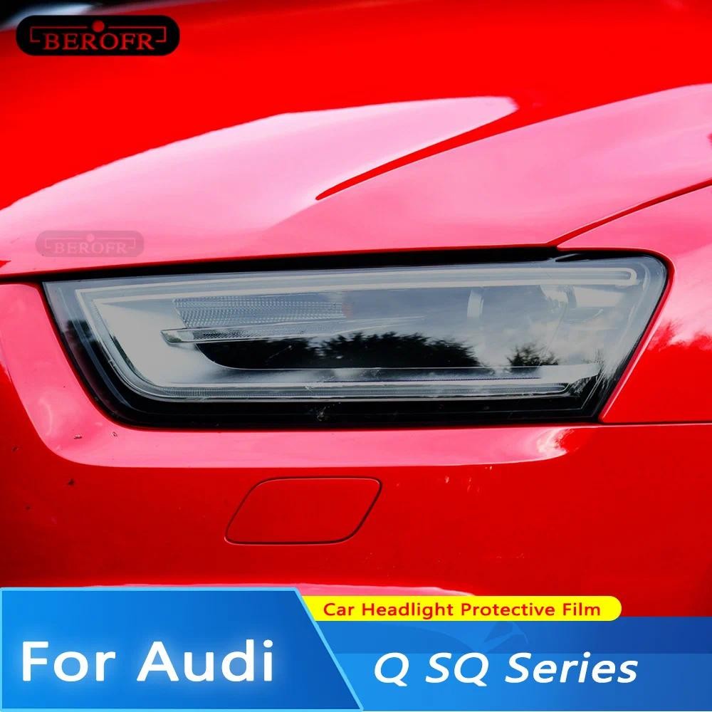 สําหรับ Audi Q2 Q3 F3 8U Q5 Q7 4M Q8 SQ2 SQ5 SQ8 RSQ3 RSQ8 ไฟหน้ารถสีรมควันสีดําป้องกันฟิล์มด้านหน้า
