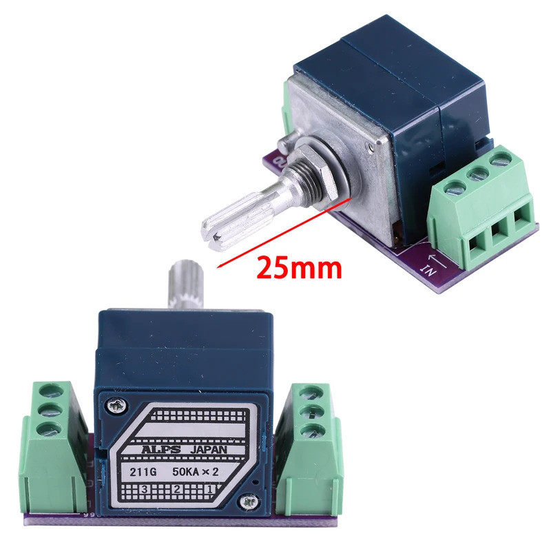 1PC ญี่ปุ่น ALPS RK27 ปริมาณ Potentiometer LOG สเตอริโอ 10K 20K 50K 100K 250K Potentiometer Knurled 