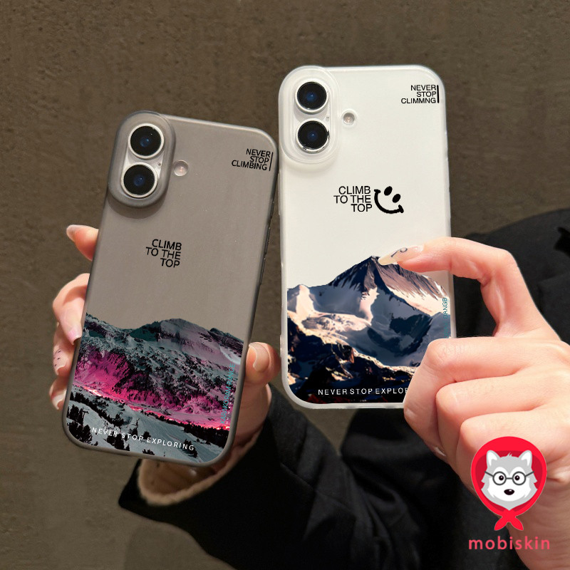 ฝาครอบโทรศัพท์นุ่ม ดูถูกจากมือเล็กๆน้อยๆ ปีนภูเขาพับหิมะ For iPhone 11 13 15 เคส ไอโฟน12 14 ProMax 7 8Plus X XR XSMax