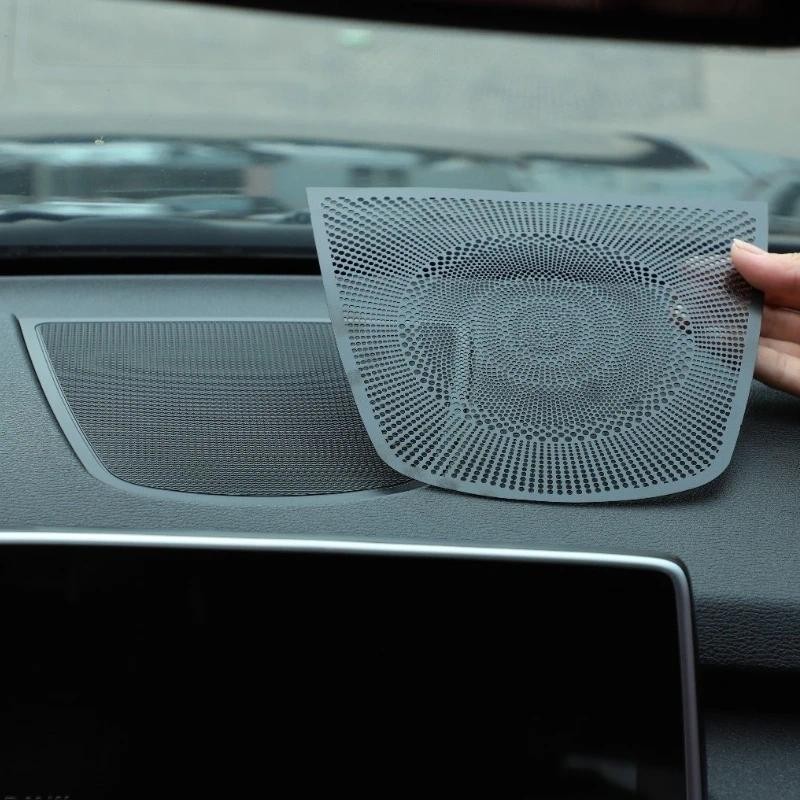สําหรับ BMW X5 X6 X7 F15 G05 F16 G06 GO7 2014-2022 อลูมิเนียมสีดํารถ Dashboard ลําโพง Trim สติกเกอร์