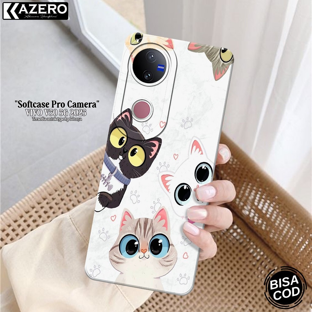HP ล่าสุด VIVO V50 5G 2025 Softcase - เคสแมวแฟชั่น - เคส VIVO V50 5G 2025 - เคสซิลิโคนกล้อง Pro - เค