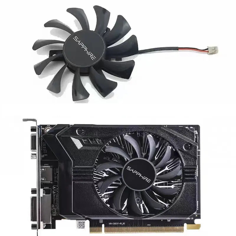 พัดลม GPU ใหม่ 75 มม.2PIN GA81S2U GA71S2H DC 12V 0.38A เหมาะสําหรับไพลิน R7 240 250 D5 รุ่น platinum
