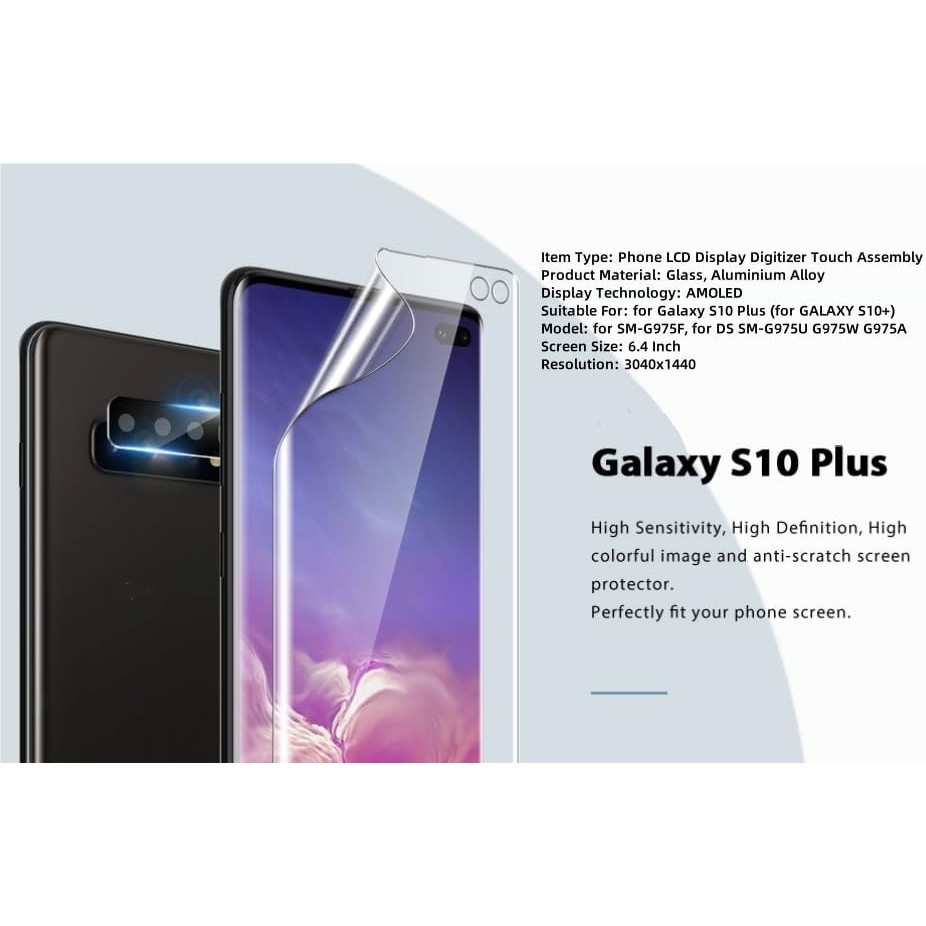 S10 Plus ชุดเปลี่ยนหน้าจอพร้อมเครื่องมือ, 6.4 in LCD Digitizer Assembly, ความละเอียด 3040x1440, Mult