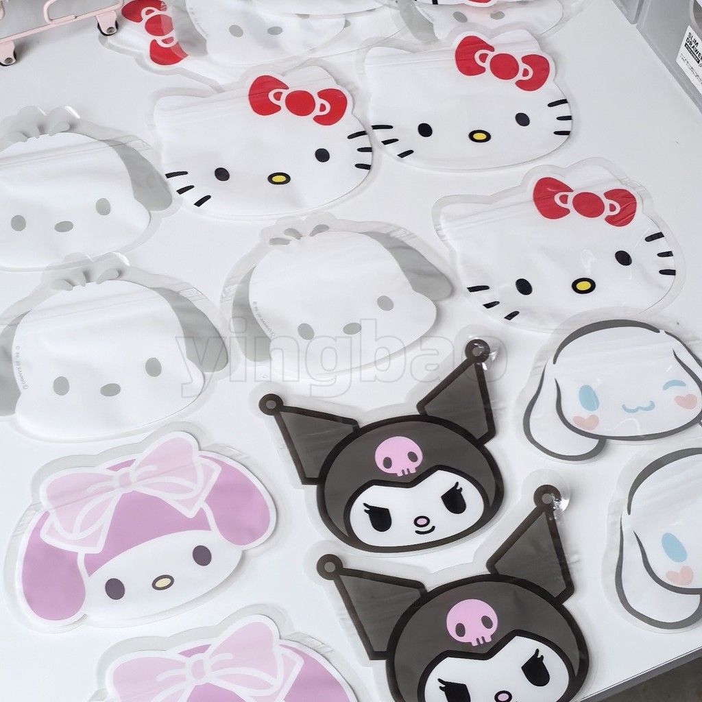 30 ชิ้นถุง Ziplock โปร่งใส Kitty Cinnamoroll Kuromi My Melody ถุงเก็บสารกันบูดขนมถุงของขวัญบรรจุ