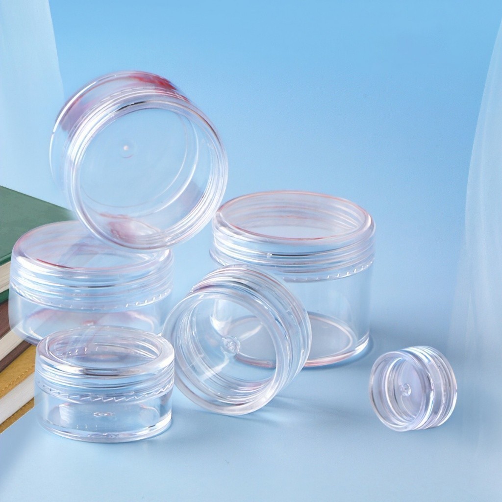 กระถาง TRANSPARENT, ม้วนสีดํา - กระปุกเล็ก 3gr 5gr 10gr 15gr 20gr - กระปุกเครื่องสําอางทําจากพลาสติก