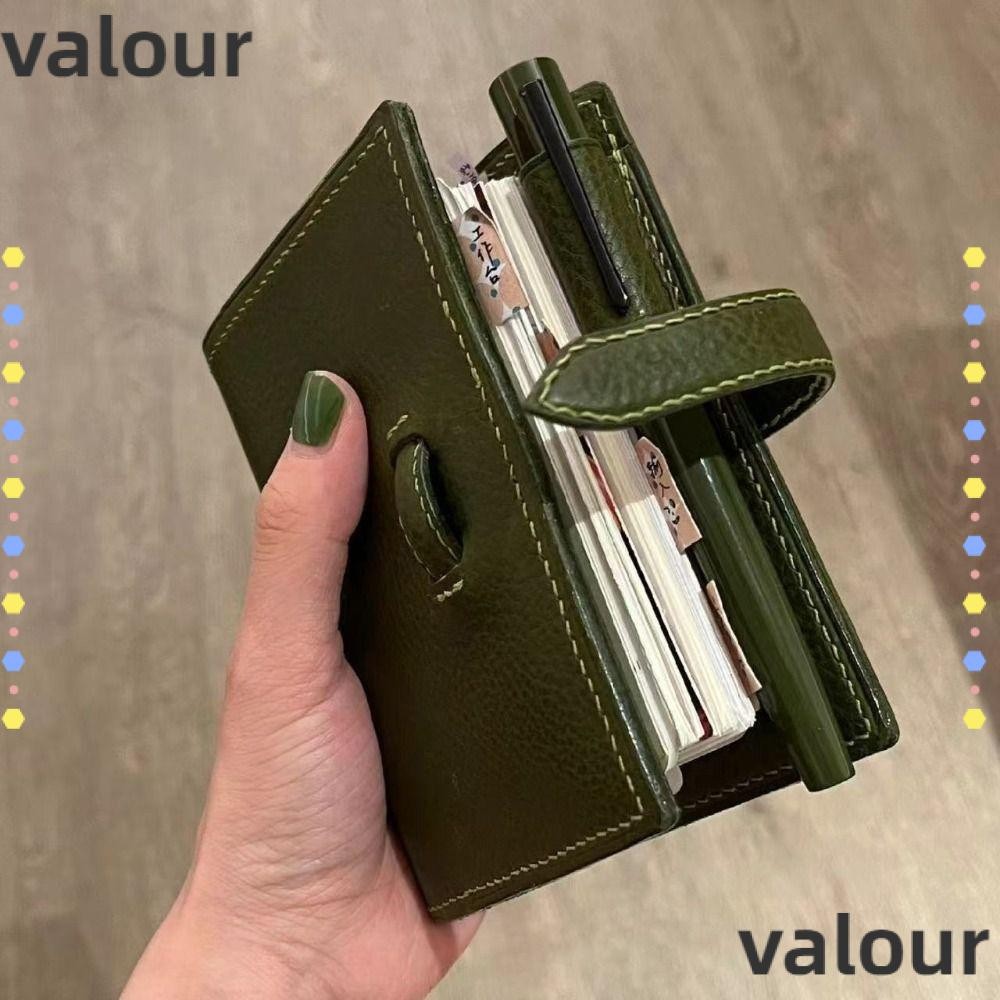 สมุดบันทึกหนังสีเขียว VALOUR, สมุดกระเป๋าหน้าด้านในเปล่า M5, สมุดโน้ตแบบหลวมแบบพกพาแบบหนา 2025