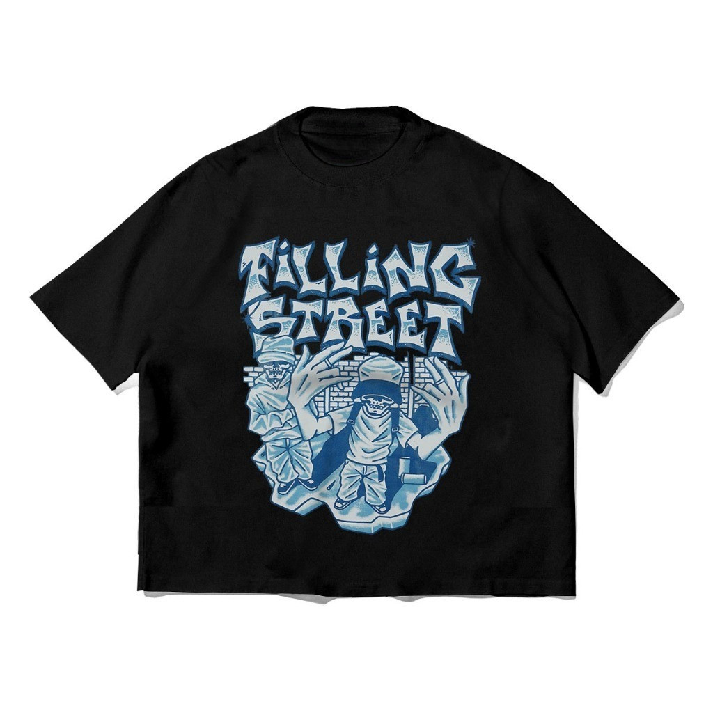KATUN เสื้อยืด Boxy Tee Fillingstreet คุณภาพสูง - เสื้อยืดผ้าฝ้าย Fellow Black 24s