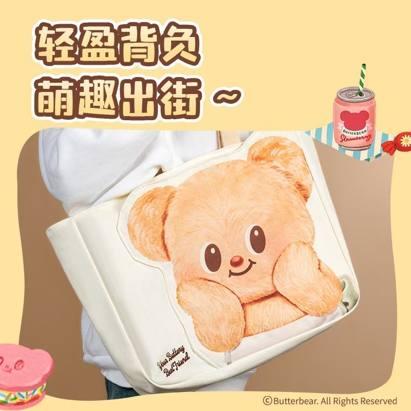 บริการจัดส่งในพื้นที่)X.stock กระเป๋าผ้าหมีเนย Butterbear x deli ลิขสิทธิ์แท้ - รูปที่ 5