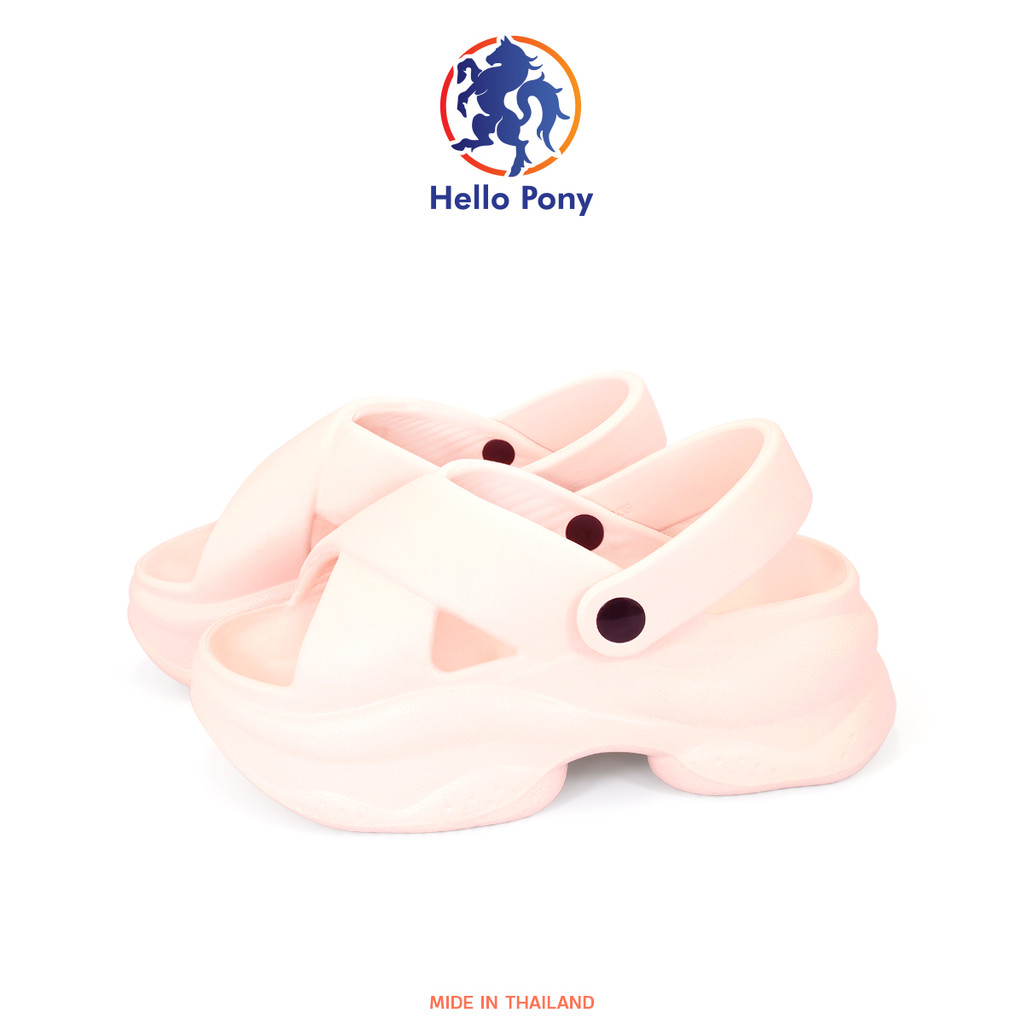 Hello Pony MHM4004 รองเท้ารัดส้น รองเท้าเเฟชั่นส้นสูง มีสายรัดรองเท้า นุ่ม กันลื่น แฟชั่น ใส่ได้ทุกฤดูกาล Size 36-41