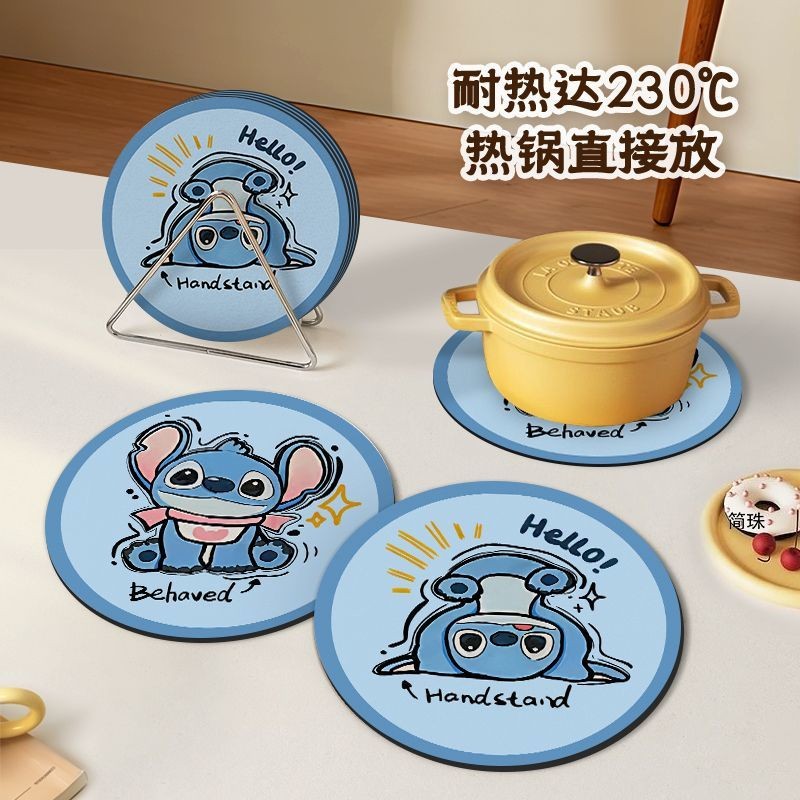 Stitch Coaster Stitch ฉนวนกันความร้อน Anti-scalding Coffee Coaster Stitch ขนาดใหญ่หม้อ Mat ทนอุณหภูมิสูงในครัวเรือน Deskt