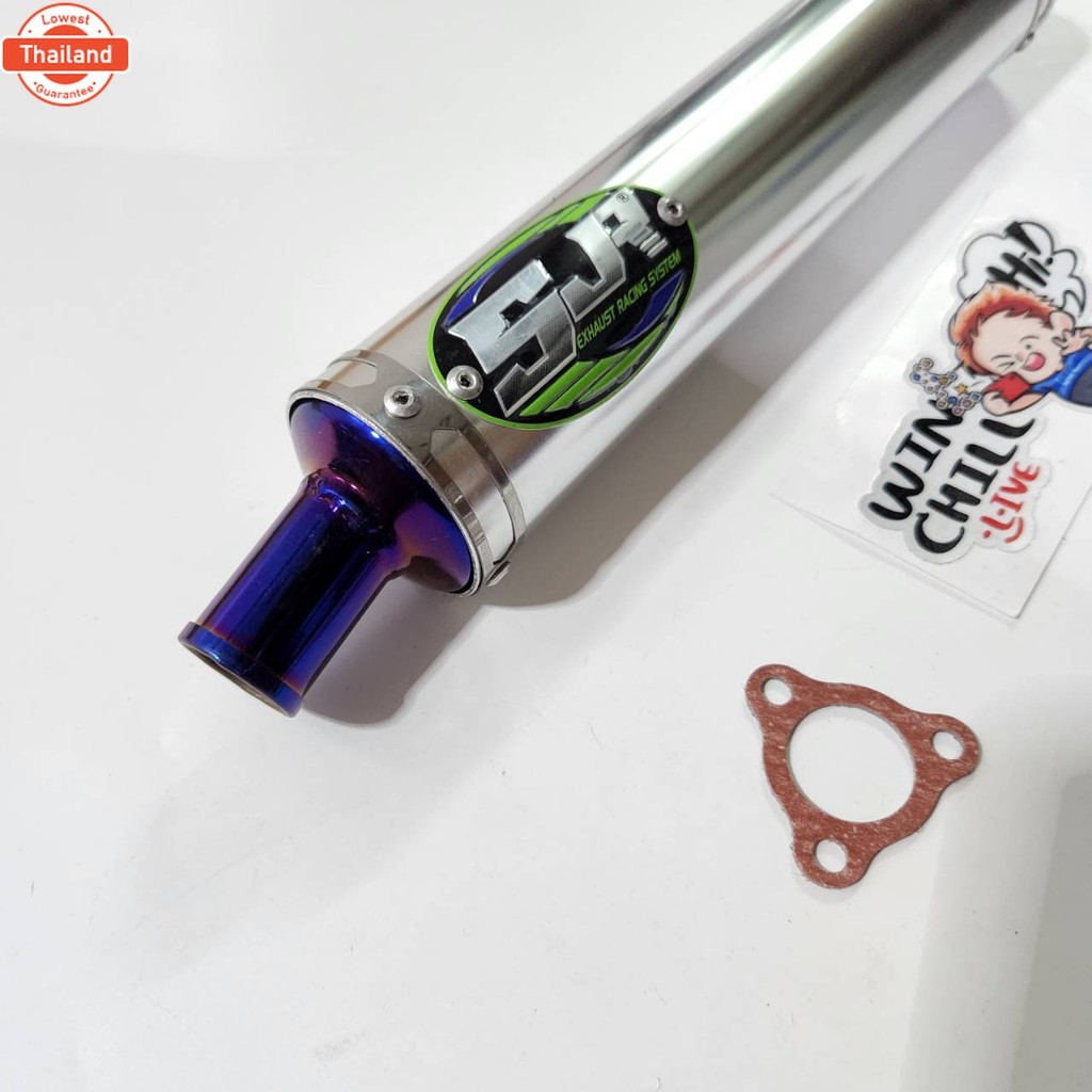 ปลายท่อ ปลายท่อสูตร2จังหวะ SJR สีเงิน จุกไทเท ปลาย3รู ใส่กัคอท่อ SJR ได้ทุกรุ่น