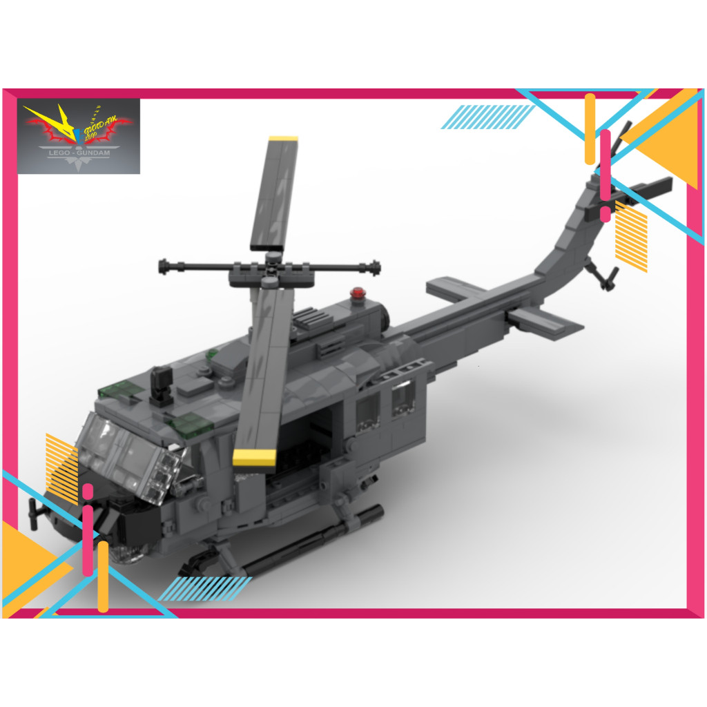 Moc Army UH-1D เฮลิคอปเตอร์ประกอบของเล่น