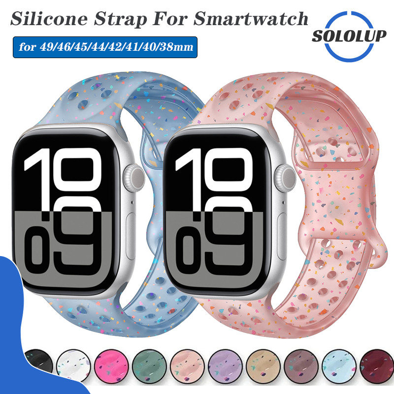 สายซิลิโคนกีฬาอ่อน for iWatch Apple Watch Ultra/SE 3 2 Series 11 10 9 8 7 6 5 4 49มม. 46มม. 45มม. 41 44 40มม. 42มม. 38