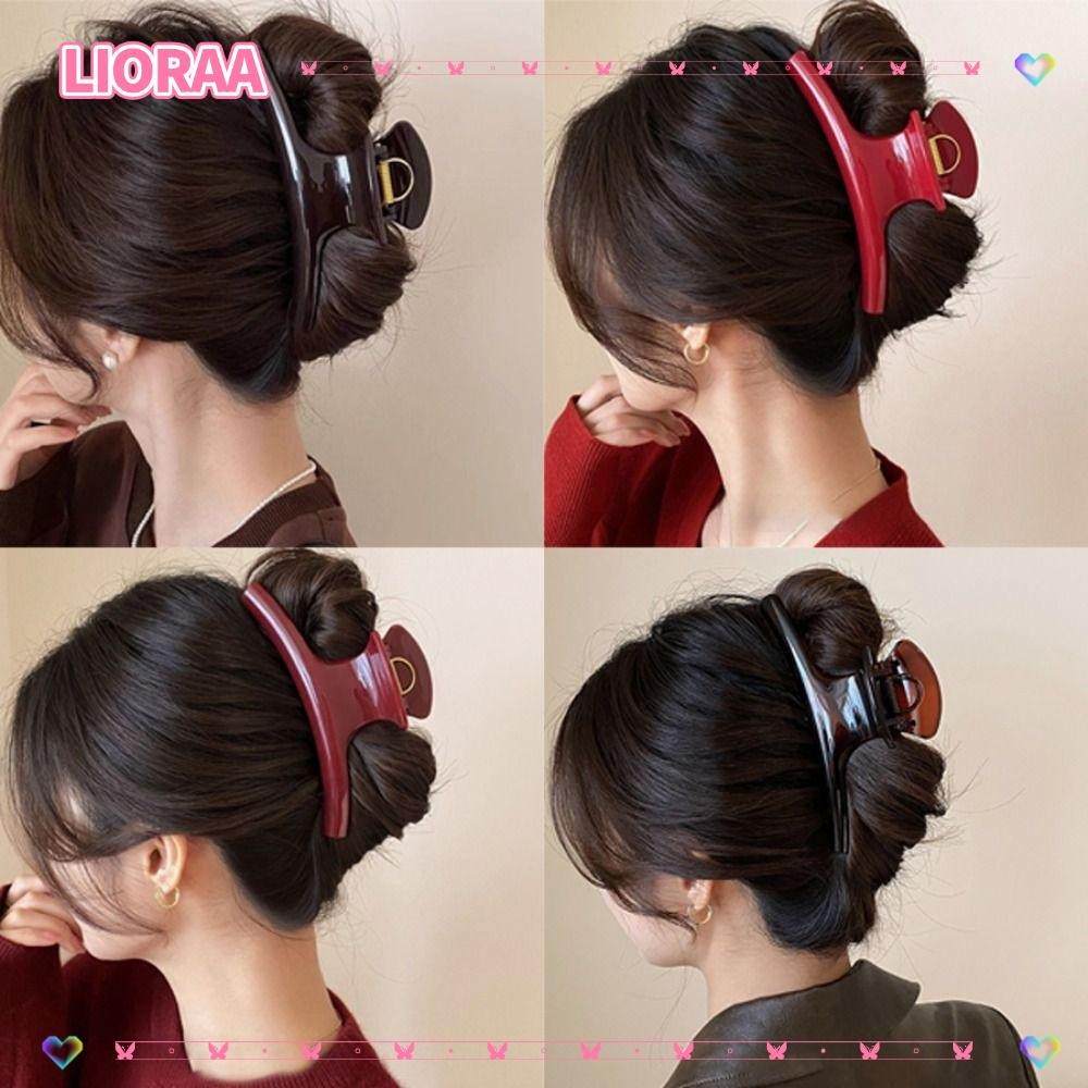 ลิโรร่า‌กคลิปก้ามปู,ขนาด15ซม.สีทึบกิ๊บขนาดใหญ่,วัสดุอะคริลิคหรูหราสไตล์วินเทจ ส่วนโค้ง รูปอุปกรณ์ผมผมยาวหนา