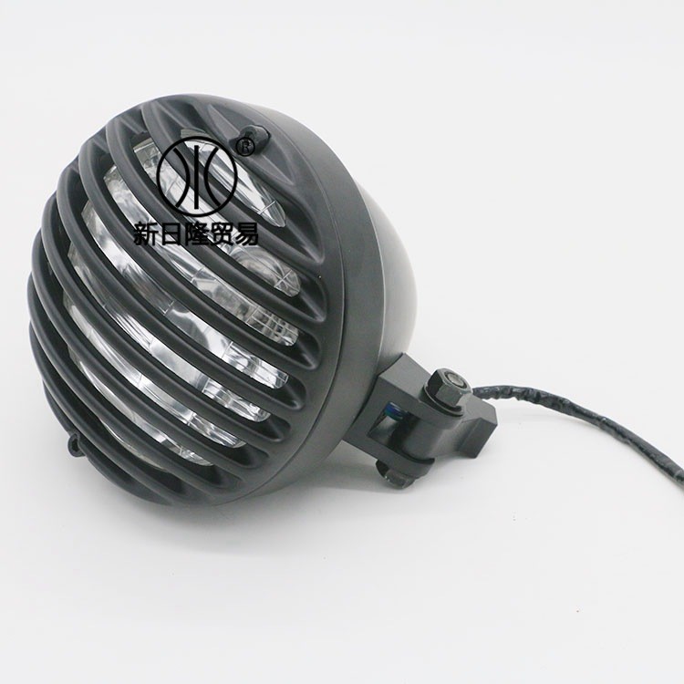 อุปกรณ์เสริมรถจักรยานยนต์ Electroplating Lanshan รถจักรยานยนต์ดัดแปลงไฟหน้า Harley Retro ไฟหน้าไฟฟ้า