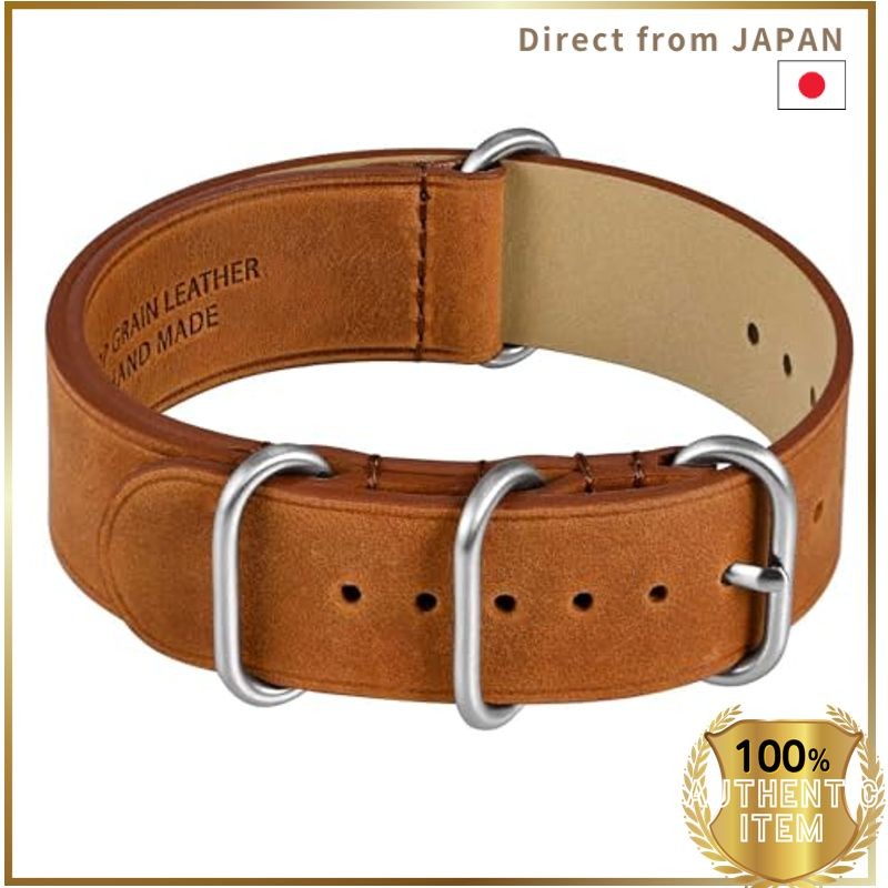 WOCCI Leather Watch Strap Zulu 18mm 20mm 22mm Replacement Vintage Leather Watch Band