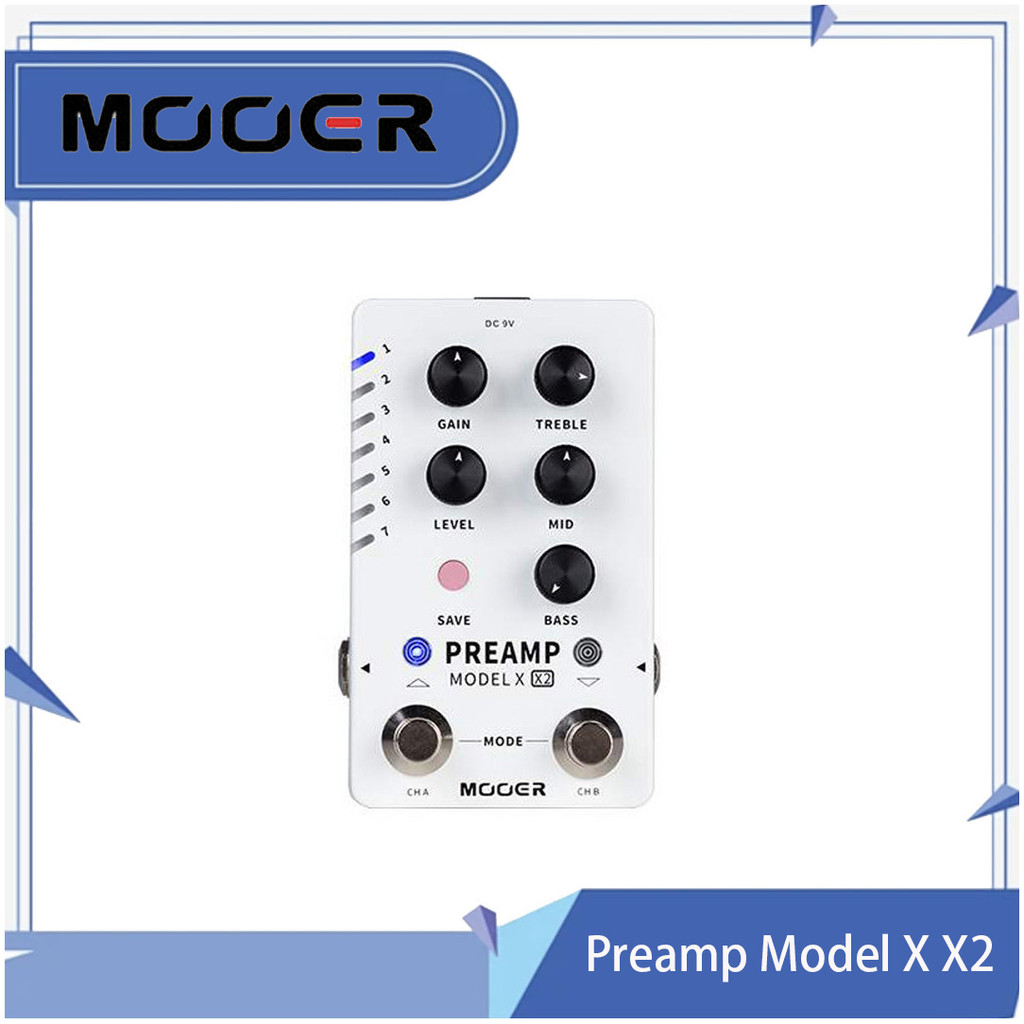 MOOER MOODER Preamp รุ่น X2 Dual-channel Digital Preamp Pedal พร้อมสล็อต 14 ช่องรองรับโหลด MNRS, GNR