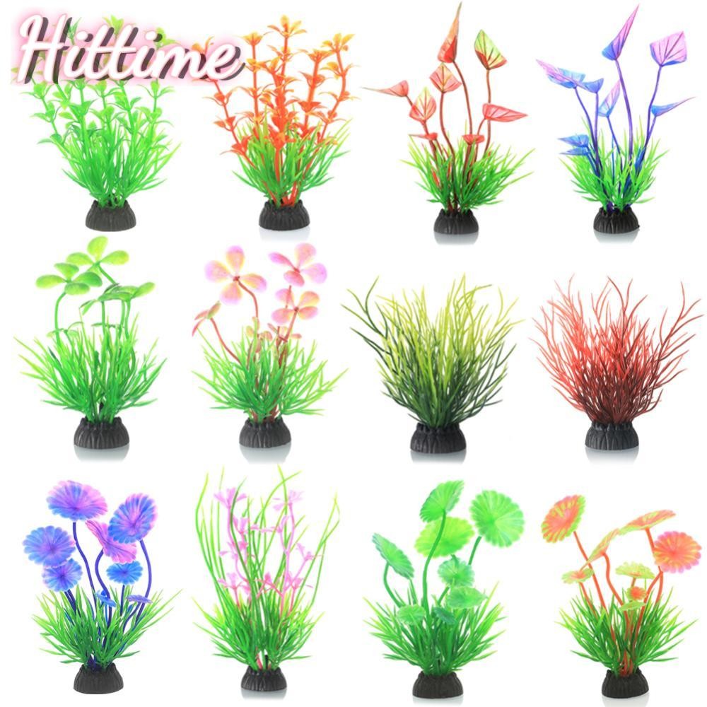 HITTIME จําลองพืชประดิษฐ์ Aquarium Decor หญ้าน้ําวัชพืชเครื่องประดับพืชถังปลาหญ้าอุปกรณ์ตกแต่ง G4X9