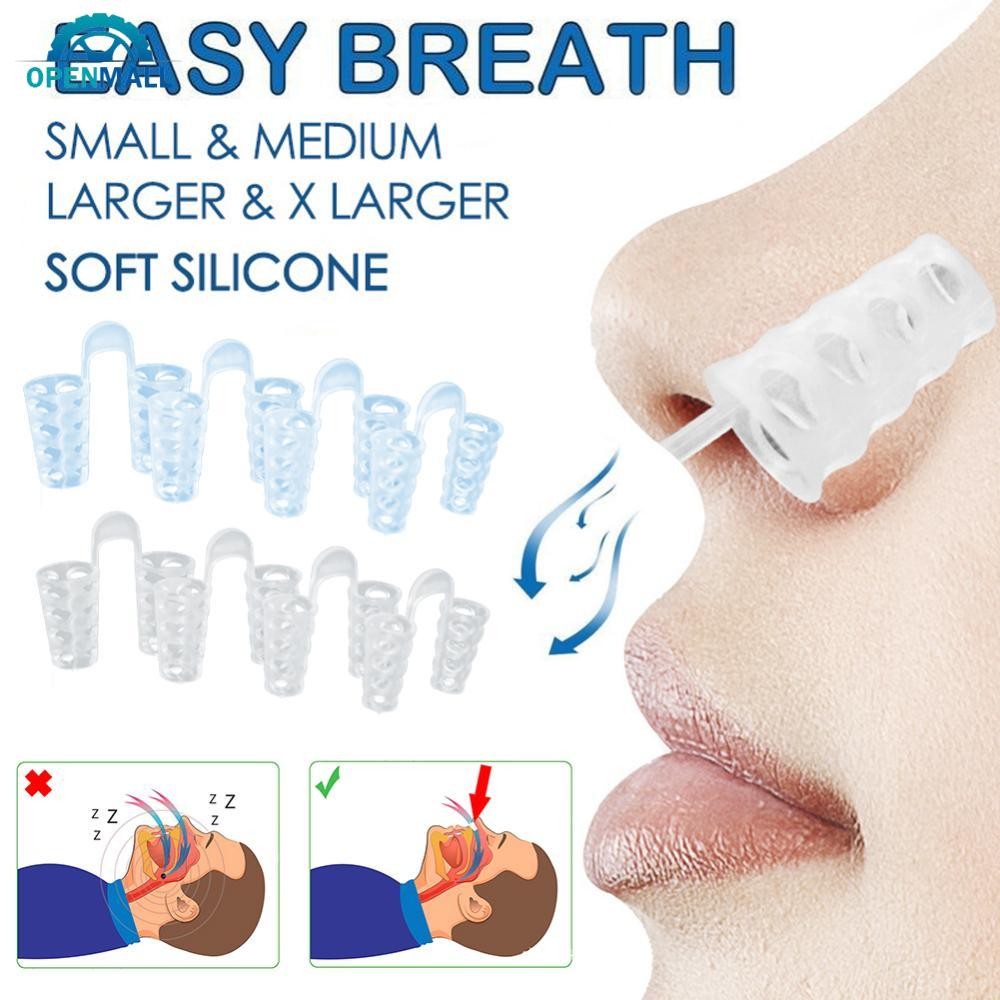 OPENMALL 4 ชิ้น/กล่อง Anti Snore Apnea คลิปจมูก Breathe Aid Anti-snoring อุปกรณ์ Sleeping Aid อุปกรณ