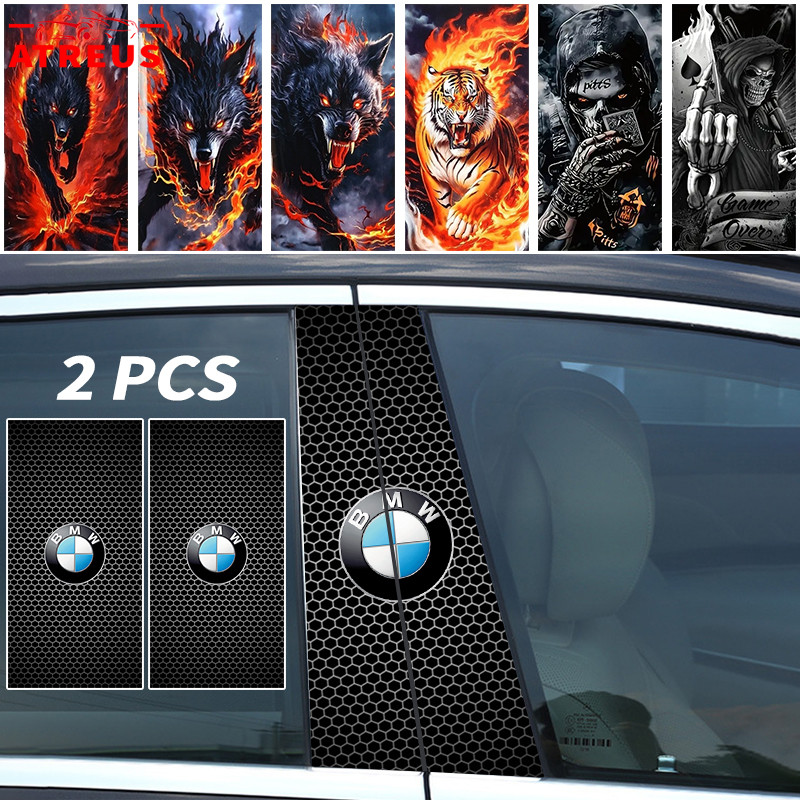 2ชิ้น BMW สติกเกอร์ติดเสาประตูรถยนต์ แผ่นติดเสาประตู สติกเกอร์ เสากลางหน้าต่าง B คอลัมน์สติกเกอร์ ฟิ