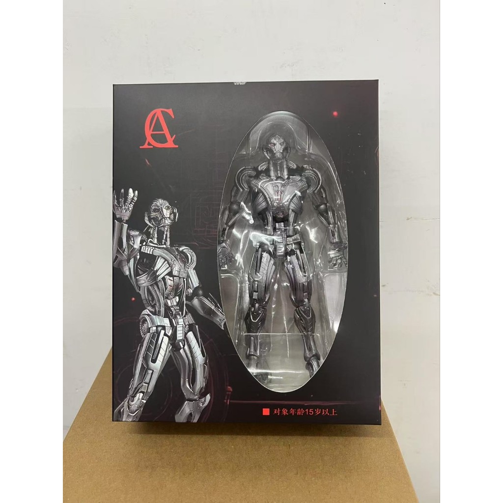 การ์ตูนวีรบุรุษ Avengers อะนิเมะ Super Villain Yamaguchi สไตล์ AC Ultron รูปเครื่องประดับหุ่นยนต์เคลื่อนย้ายได้รูป