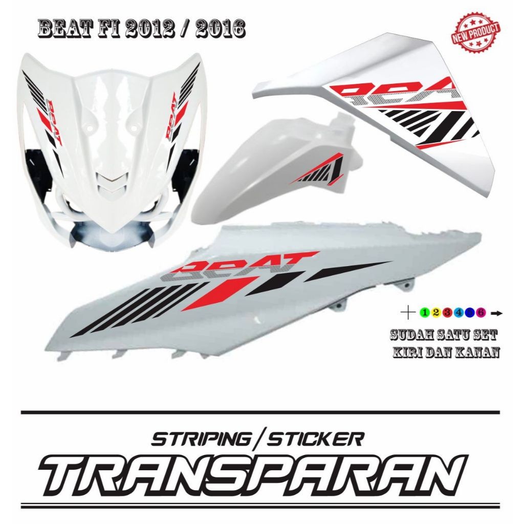 BEAT FM F1 MOTORCYCLE STRIPING STICKERS สติ๊กเกอร์โปร่งใส