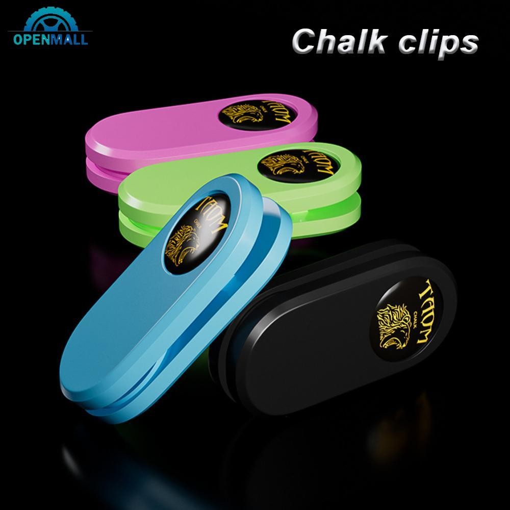 OPENMALL 1PC ชอล์กคลิปบิลเลียดเงียบ มาพร้อมกระเป๋าพกพาสำหรับจัดเก็บ C1E3