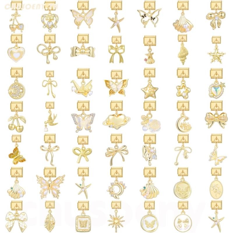 ยอดนิยมรักโกลเด้นจี้หัวใจพ่อดอกไม้อิตาลีเสน่ห์ลิงค์พอดี9มิลลิเมตรสร้อยข้อมือสแตนเลสทําเครื่องประดับ