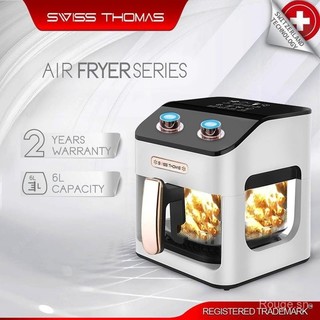 [Upgrade] Swiss Thomas 6L Glass Basket Air Fryer Oil-free ROHs Free Oven Air Fryer