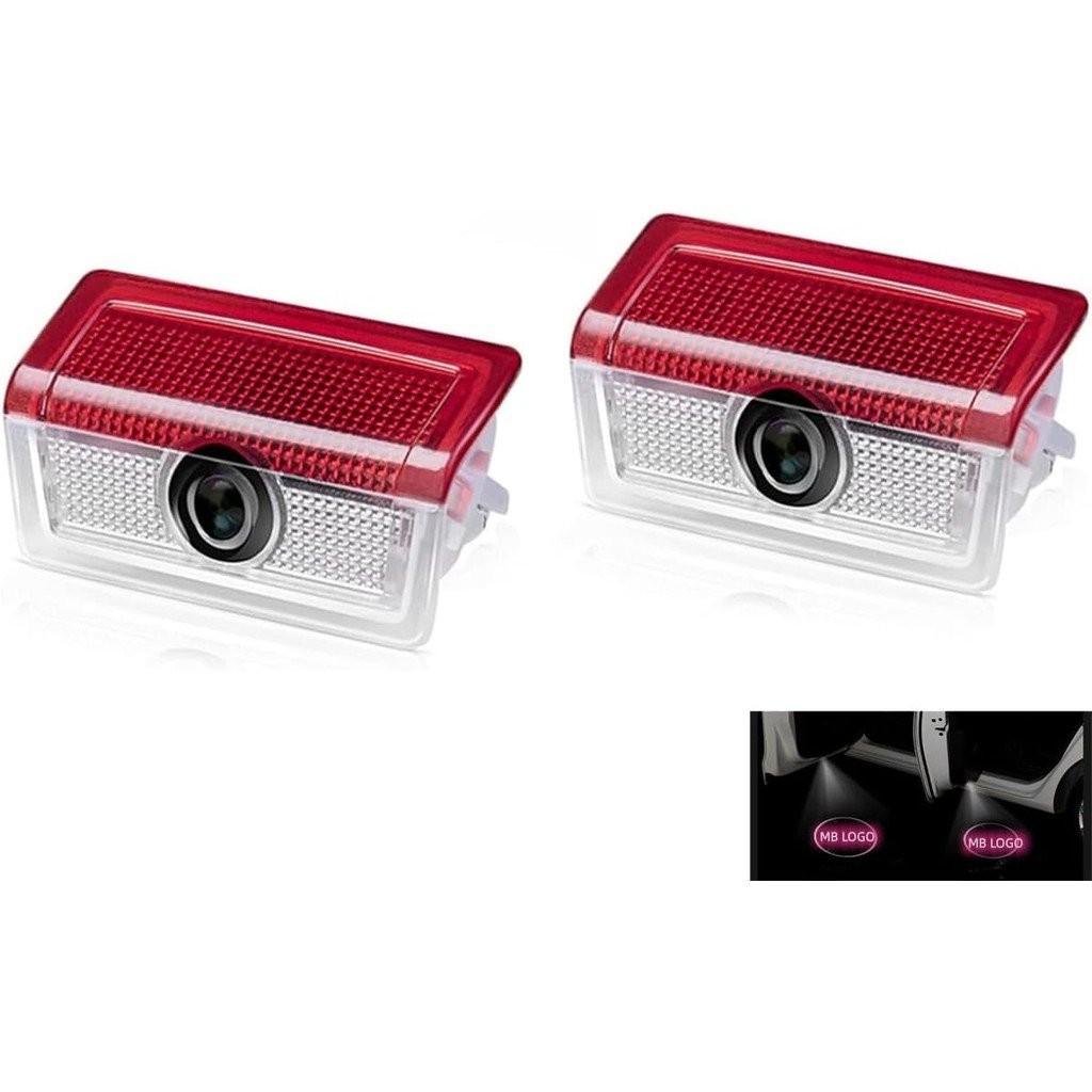 2pcs ประตูโลโก้โปรเจคเตอร์เลเซอร์ Ghost Shadow Courtesy Light ใช้งานร่วมกับ MB 2014-2020 C W205 2013