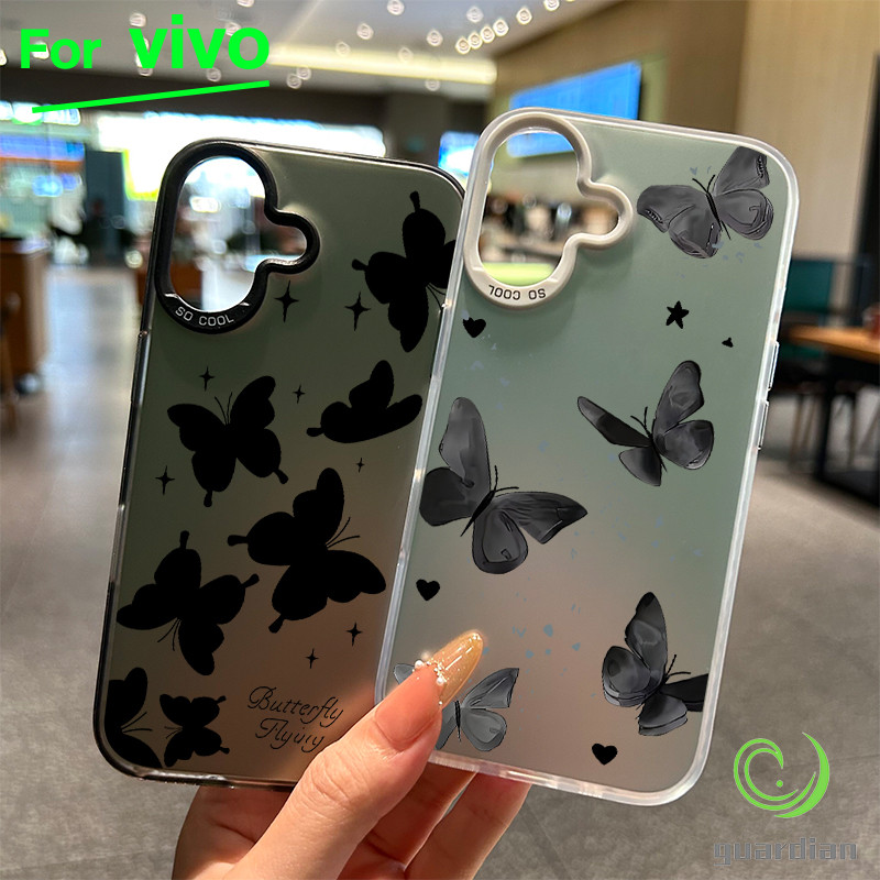 For Vivo เคส Y200 Y20 Y20s Y12s Y12A ผีเสื้อสีดำ Y17 Y12 Y15 Y11 Y12i Y15A โทรศัพท์วิโว่ V40 V40PRO Y18 Y18s Y18E