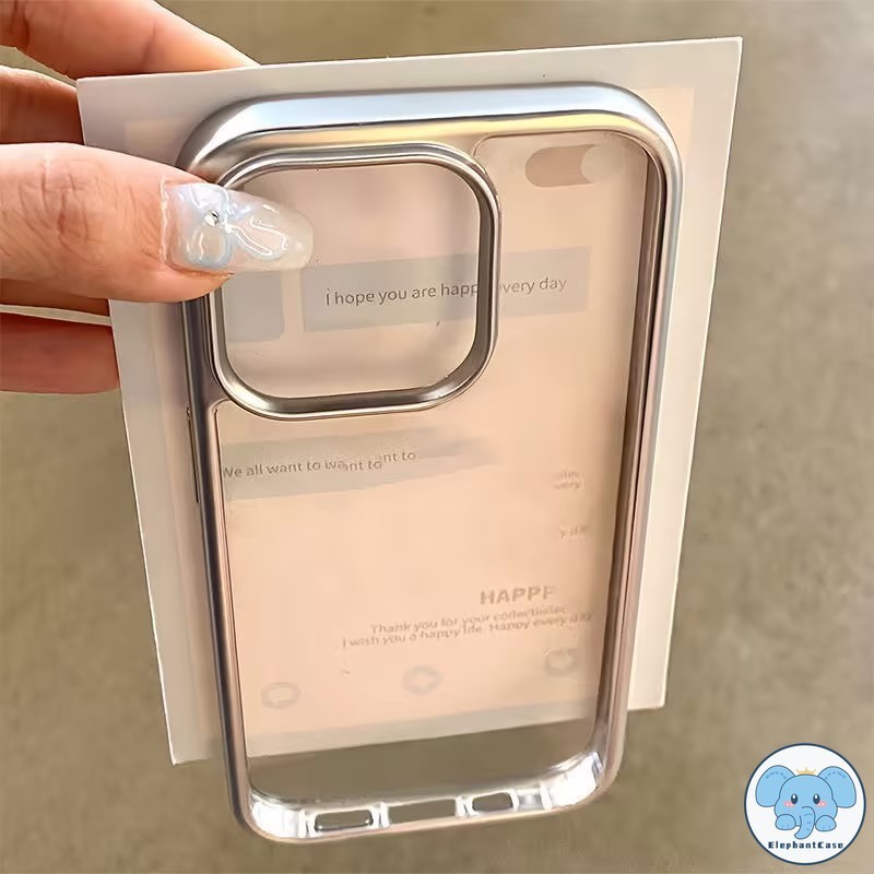 การชุบความหรูหราเฟรมสีโซลิดเฟรมที่เข้ากันได้สำหรับ iPhone 17 air 16 11 15 13 14 12 Pro Max XR X XS MAX 15 7 8 14 Plus SE