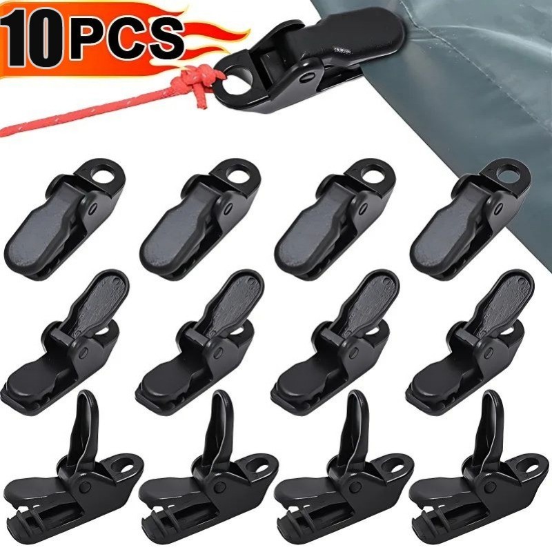 10ชิ้นผ้าใบกันน้ําเต็นท์พลาสติกคงที่คลิปหัวเข็มขัด-นํามาใช้ใหม่,ทนทาน,ทนทาน-สําหรับหลังคา,กันสาด,ผ้าใบกันน้ํา-กันลมจระเข้หนีบ-อุปกรณ์ตั้งแคมป์กลางแจ
