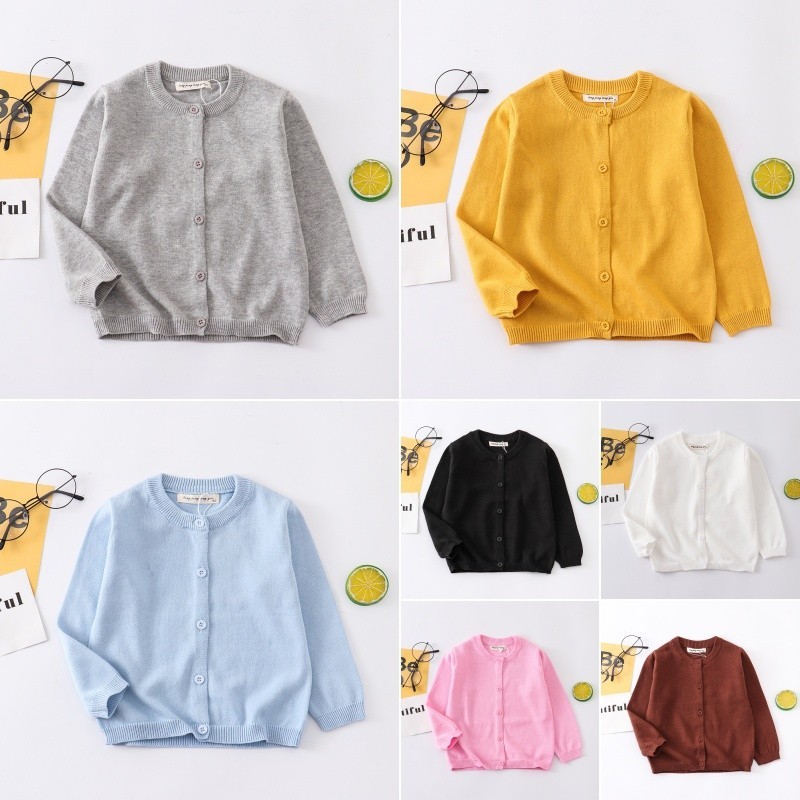 เสื้อคาร์ดิแกนถักนุ่มเด็กเสื้อผ้าเด็กผู้หญิงเสื้อกันหนาวเด็กสวมใส่เสื้อผ้าเด็กผู้ชาย