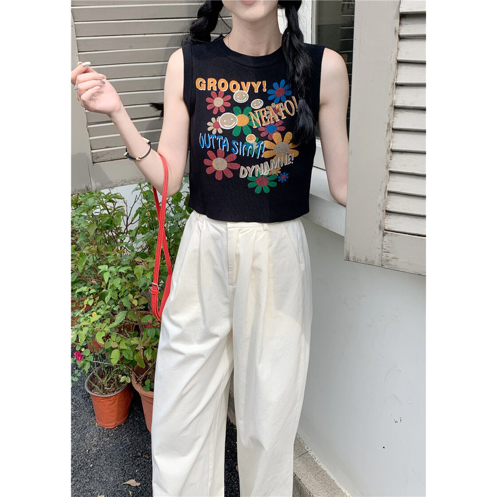 Gakki เสื้อกั๊กพิมพ์ลายกราฟฟิตีสีสันสดใสผู้หญิง เสื้อกล้ามแขนกุดแสนหวานหญิง พร้อมส่ง 1A35-20# ราคา ถูกที่สุด ดีลบีเคเค แกลเลอรีภาพที่ 3
