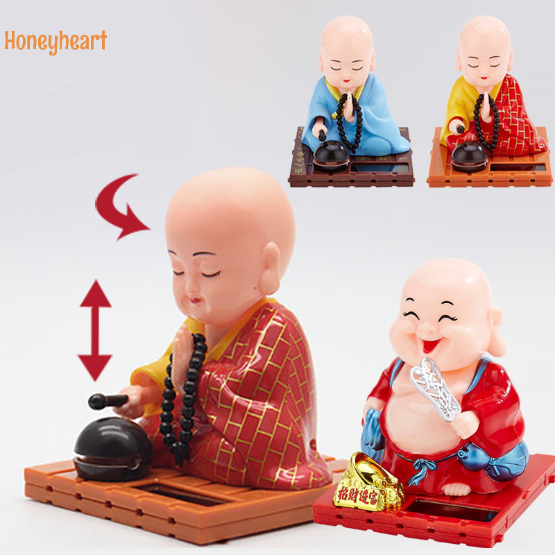 <Honeyheart> พลังงานแสงอาทิตย์ของเล่นพุทธพระภิกษุสงฆ์รูปเต้นรํา Swing รูปของเล่น Dashboard Nice