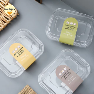 SUGA พร้อมส่ง กล่องใสพร้อมฝาล็อค กล่องเบเกอรี่ กล่องขนม กล่องเค้ก กล่องเอแคร์ เกรดอาหาร มี2ขนาด 1 แพ็ค/50 ใบ COD SUR275