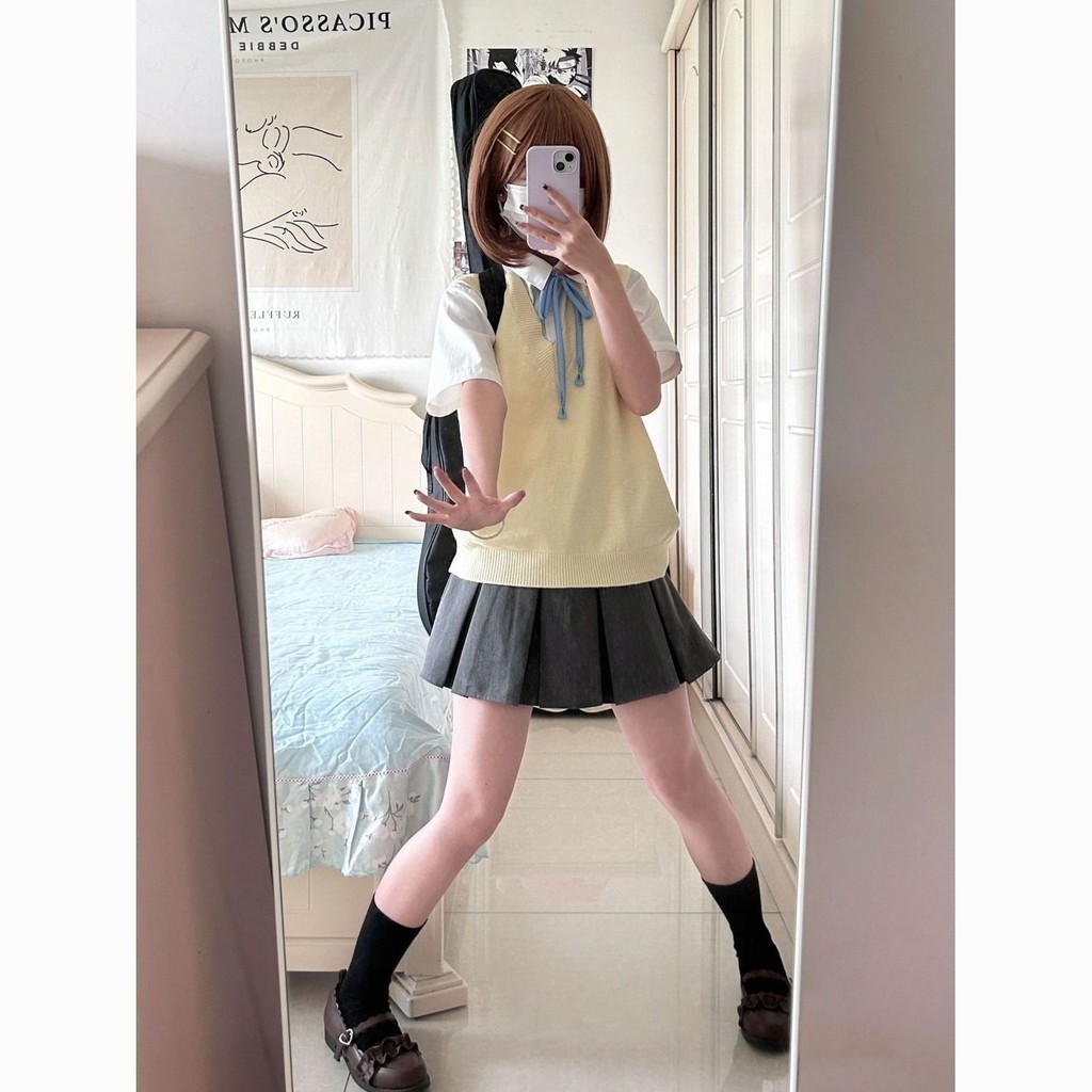 k on cosplay k-on cosplay Yui Hirasawa cosplay Mio Akiyama cosplay Cute Japanese jk Uniform cosplay 