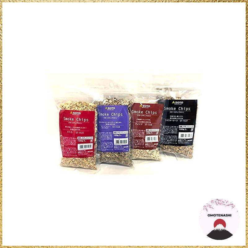 SOTO SMOKE CHIP Smoke Chips Mini (100g) Sakura Hickory Blend Whiskey Oak