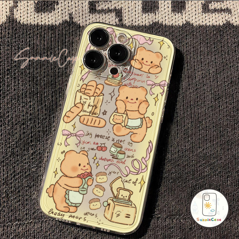 Butter Bear การ์ตูนน่ารักการ์ตูนดูเดิล เคสSamsung A33 A50 A21s A03 A52s A12 A13 A52 A32 A30 A51 A10s A20 A02s A03s A20s