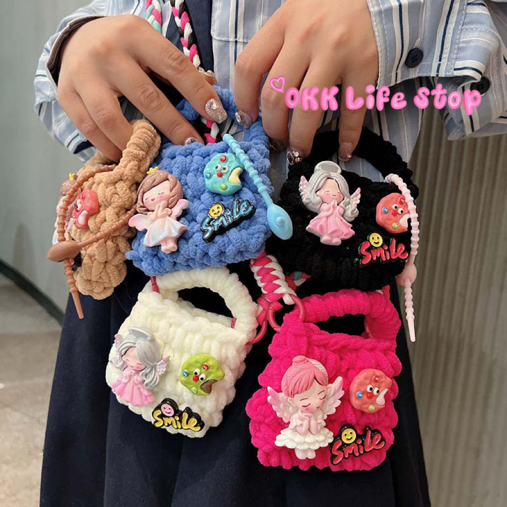 OKK Life Stop(Y013)*พร้อมส่งในไทย*กระเป๋าจิ๋วสะพายข้าง แต่งลายการ์ตูนสุดคิ้ว ใส่ของปุ๊กปิ๊กเล็กๆจิ๋วๆ